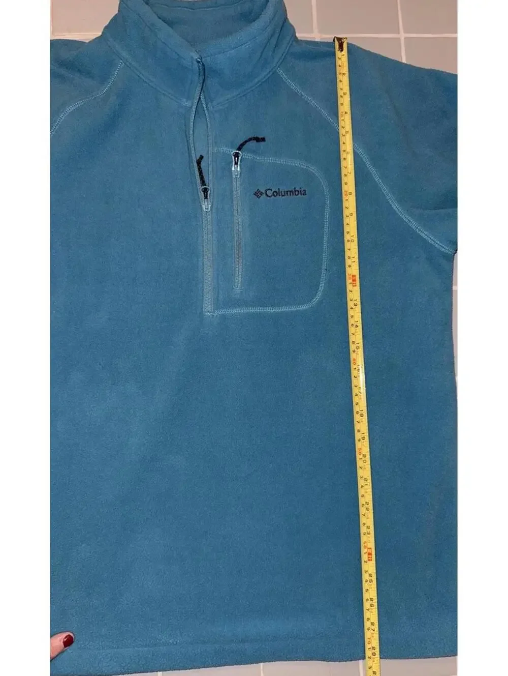 Columbia mens Fleece Pullover Fleece Sweater sz L Blue Outdoor HIking active